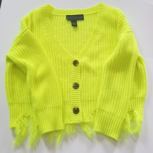 Polly & Esther Sweaters - Polly & Esther Boutique Lime Green Button Cardigan